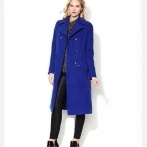 Free People 'Sargeant Felted' Cobalt Blue Coat - Sz 6 - Military Style NWT
